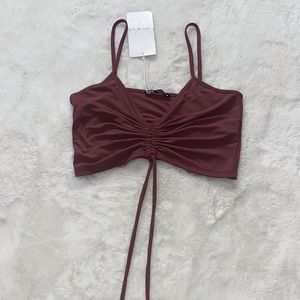 Zara Dark Mauve Crop Top